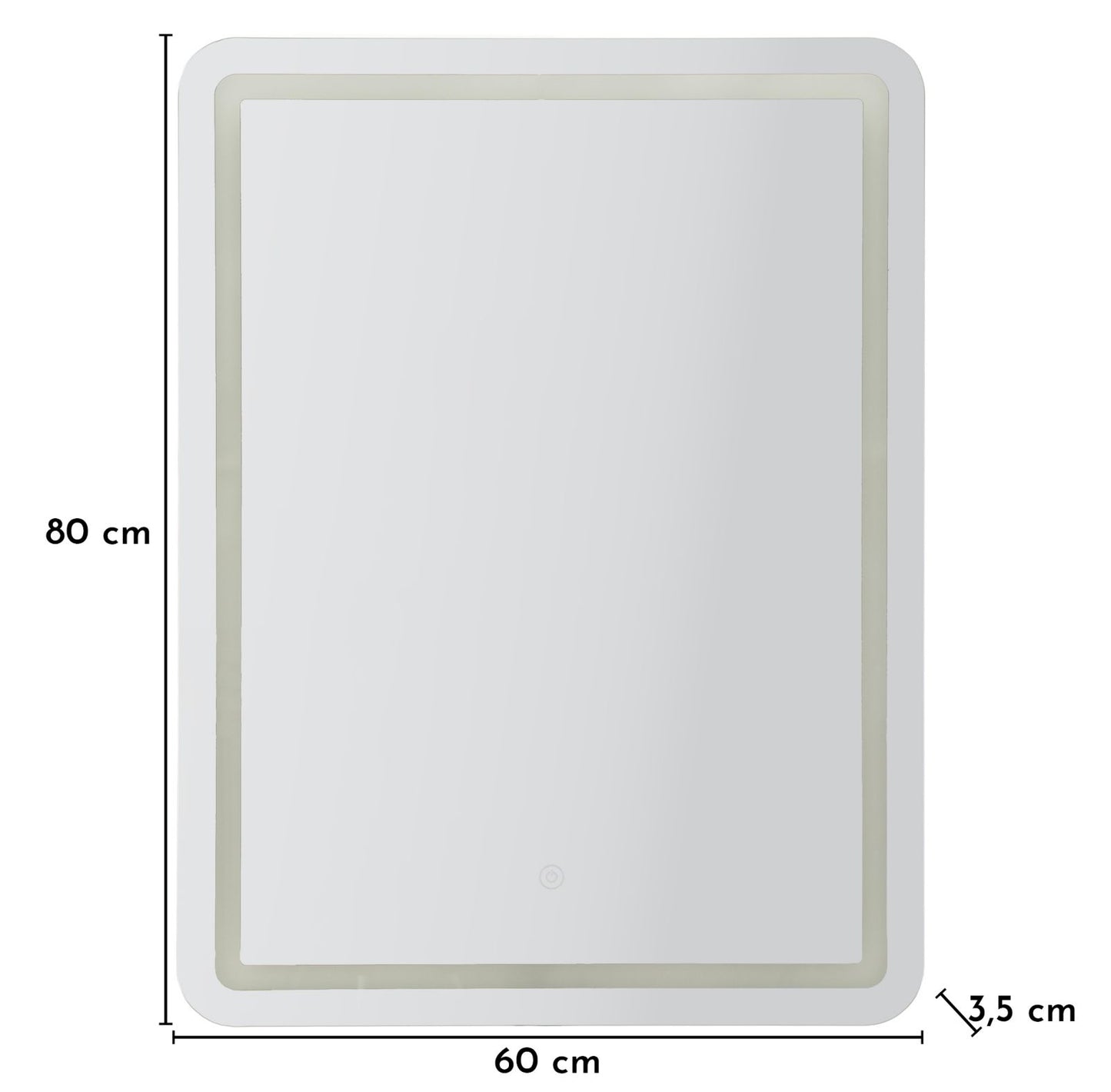 SPECCHIO DA MURO LED SIMPLE RETT. CM 60X3,5X80 (3 TONALITA' DI LUCE)