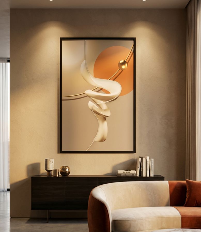 STAMPA C/LED SU TELA ABSTRACT -B- CM 80X4X120