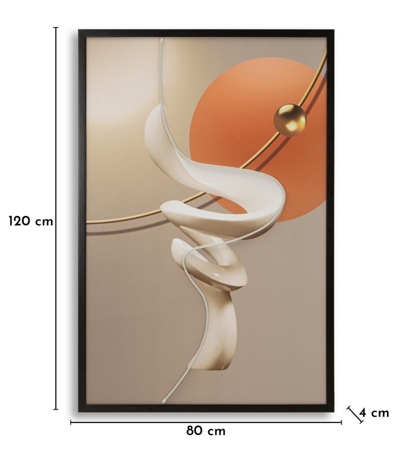 STAMPA C/LED SU TELA ABSTRACT -B- CM 80X4X120