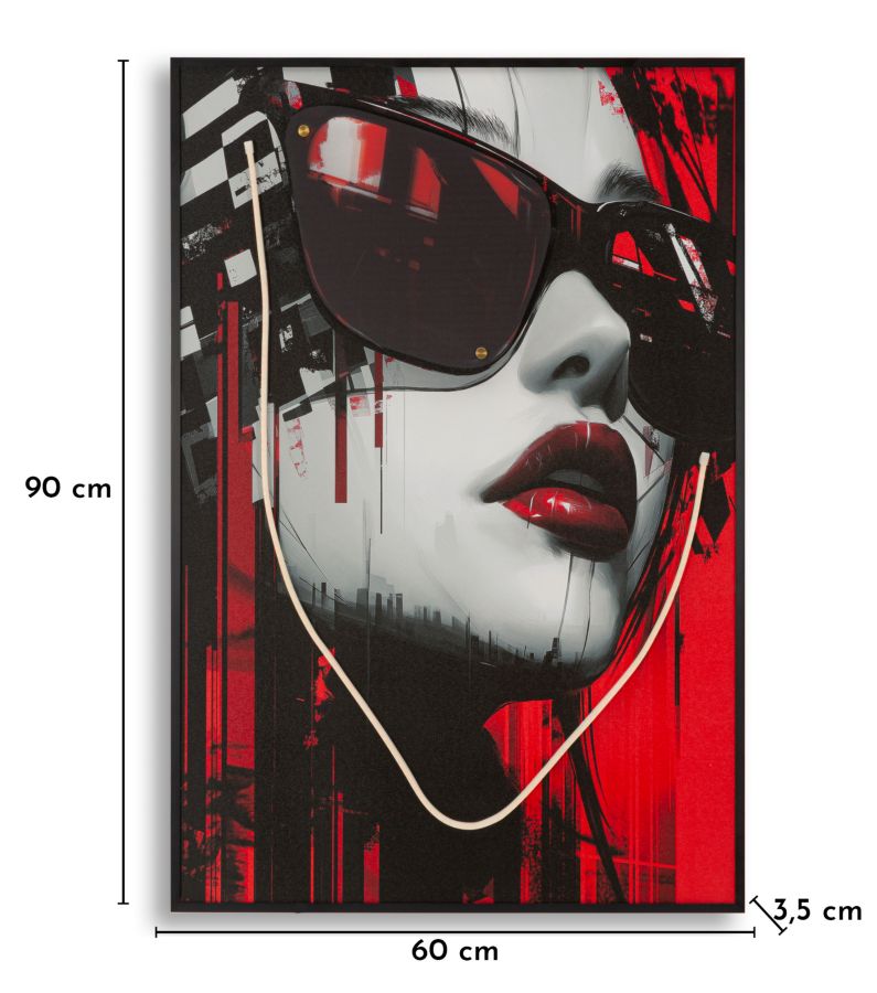STAMPA C/LED SU TELA PSYCO -A- CM 60X3,5X90 (APPLICAZIONE 3D ACRILICO)