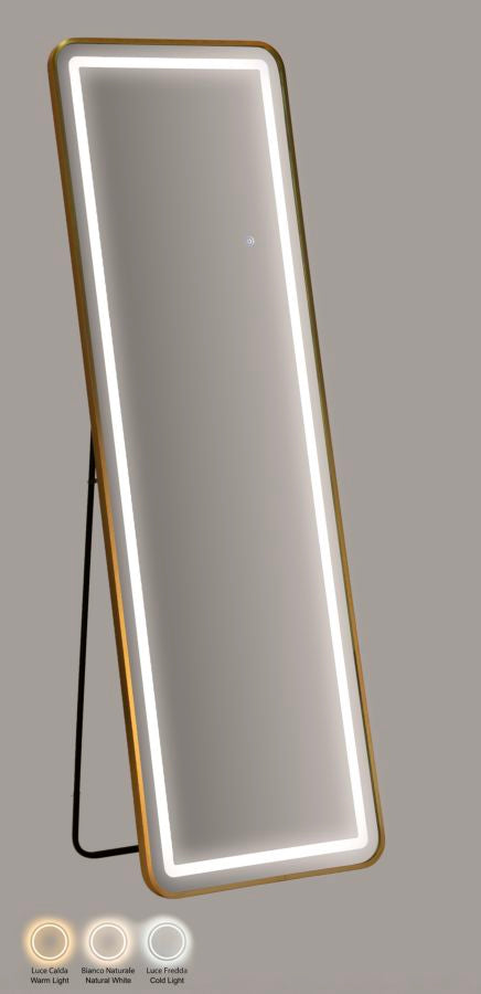 SPECCHIO DA TERRA LED SIMPLE RETT. CM 50X3-38X160 (3 TONALITA' DI LUCE)