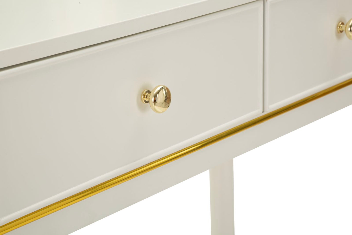 TOLETTA CAMILLE CON SPECCHIO E SGABELLO BIANCA CM 120X37X79-104X2,5X56-44X34X48