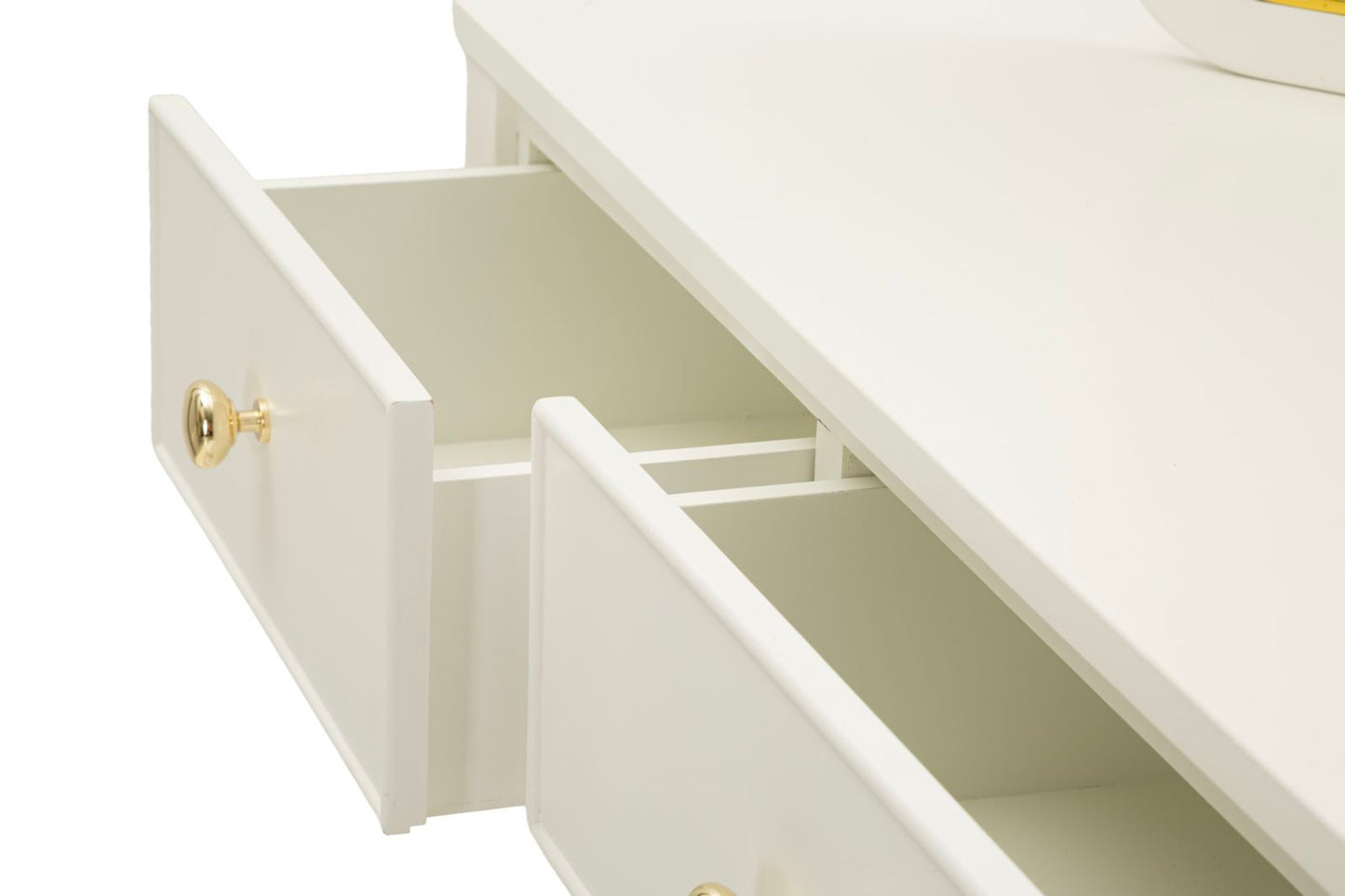 TOLETTA CAMILLE CON SPECCHIO E SGABELLO BIANCA CM 120X37X79-104X2,5X56-44X34X48