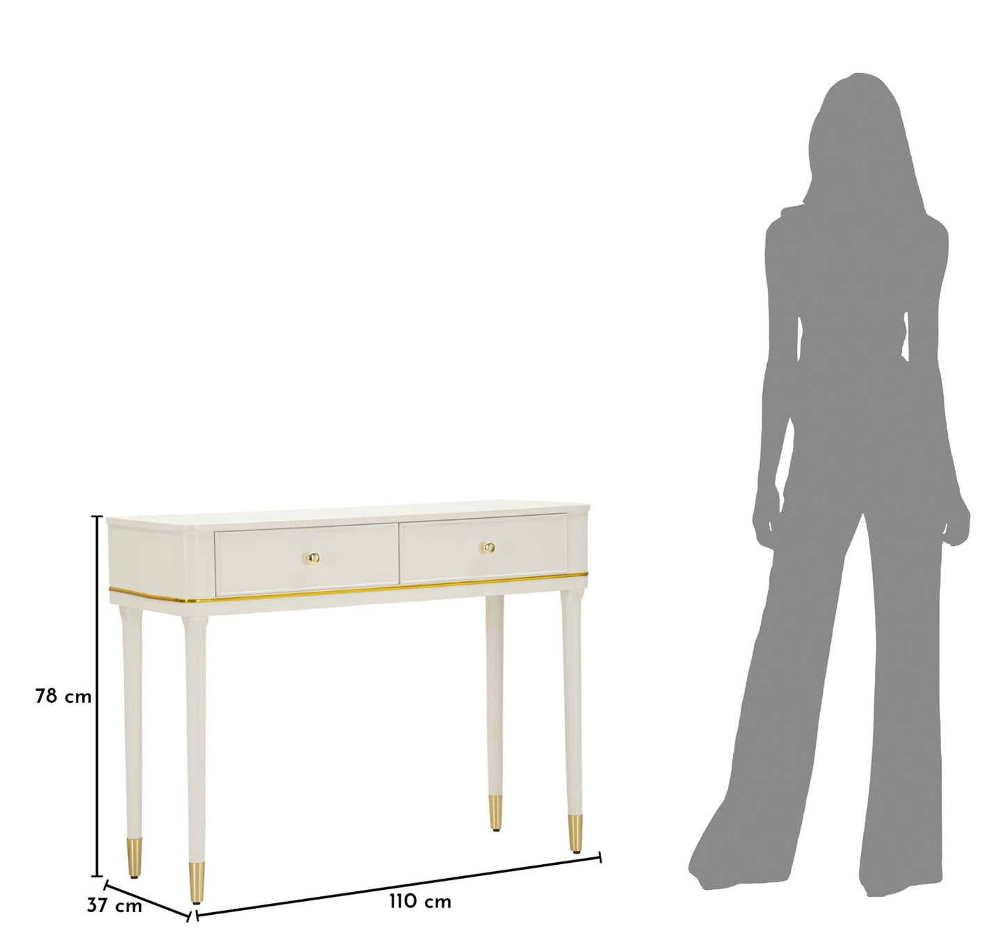 CONSOLE CAMILLE BIANCA CM 101X37X78