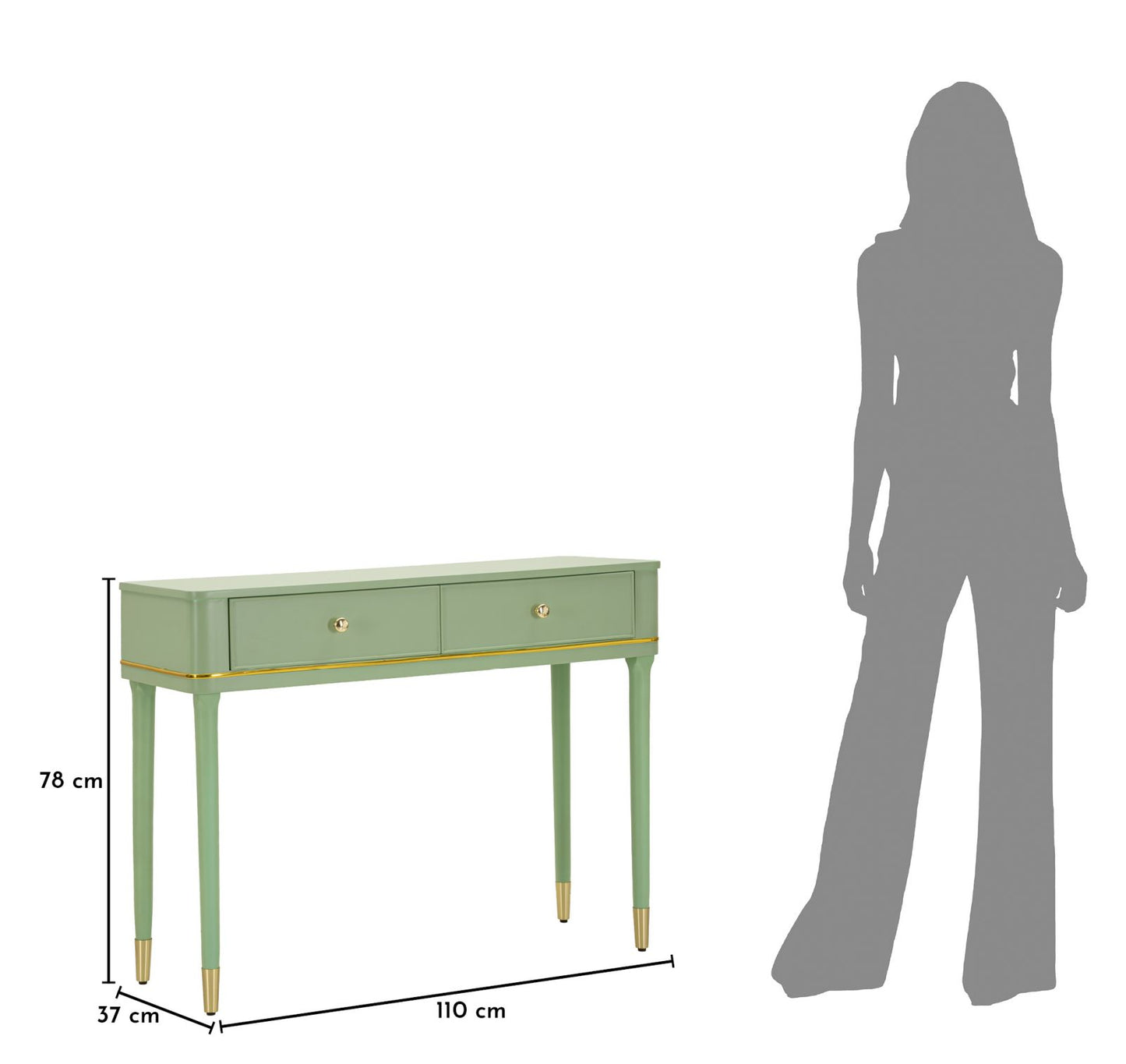 CONSOLE CAMILLE VERDE CM 101X37X78
