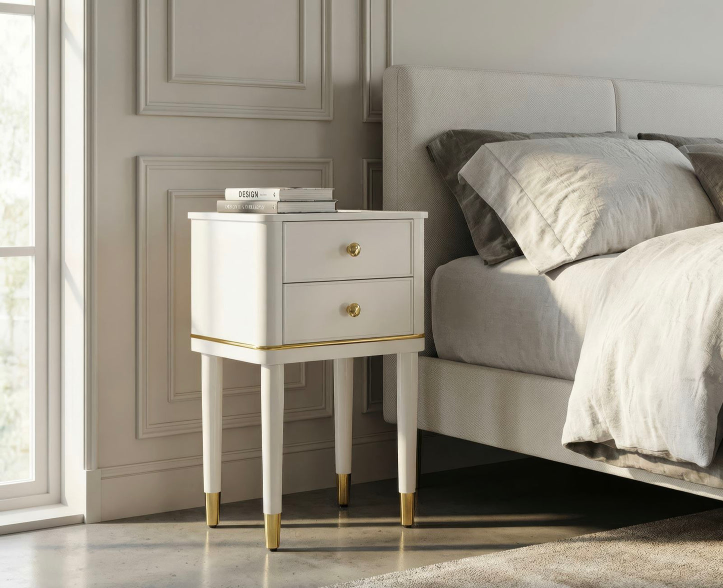 COMODINO CAMILLE BIANCO CM 40X30X71