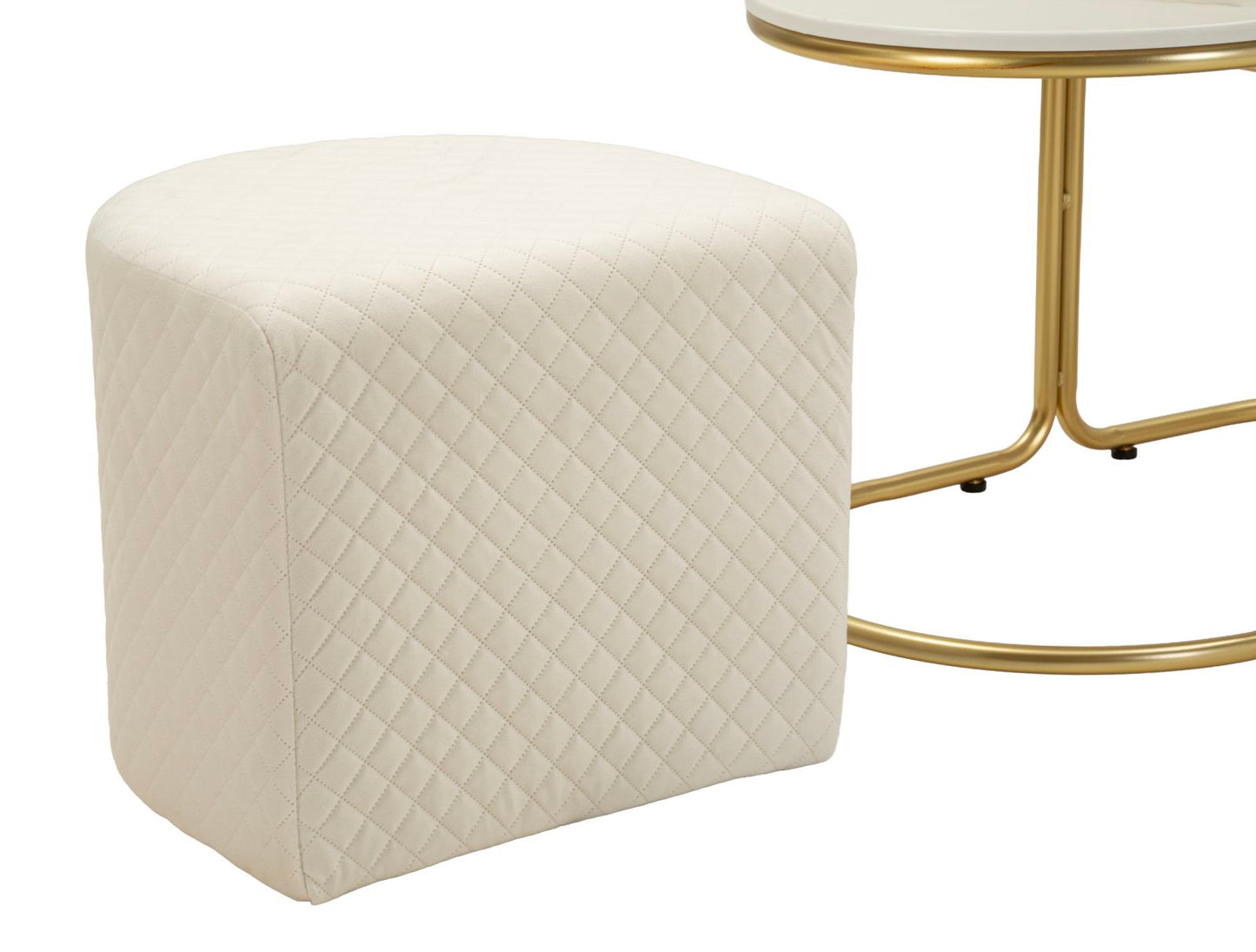 TAVOLO DA CAFFE' C/2 PUFF RELAX CM 79X45X44-42X37X37