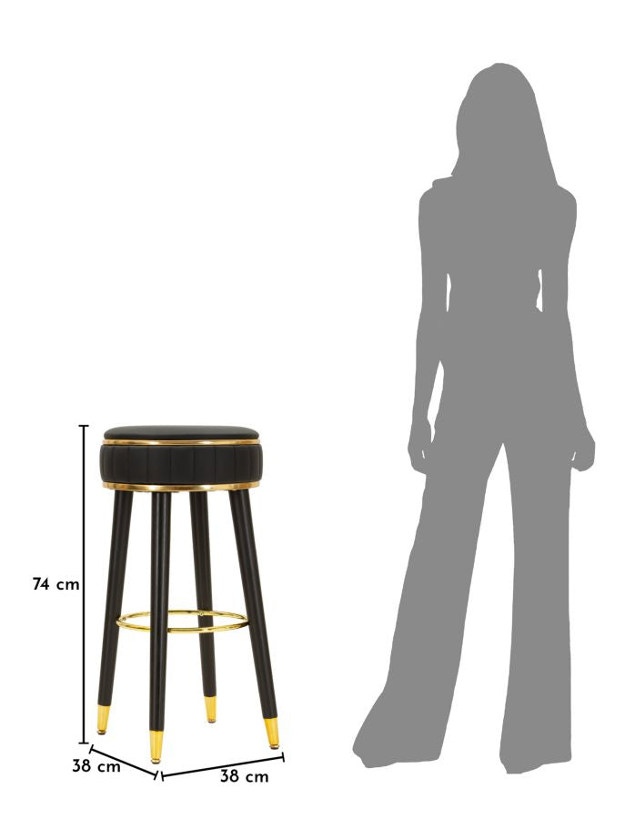 SGABELLO BAR LONDON NERO CM Ø 38X74
