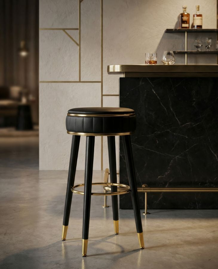 SGABELLO BAR LONDON NERO CM Ø 38X74