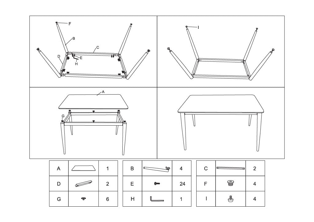 TAVOLO DA PRANZO JOSH CM 138X78X76