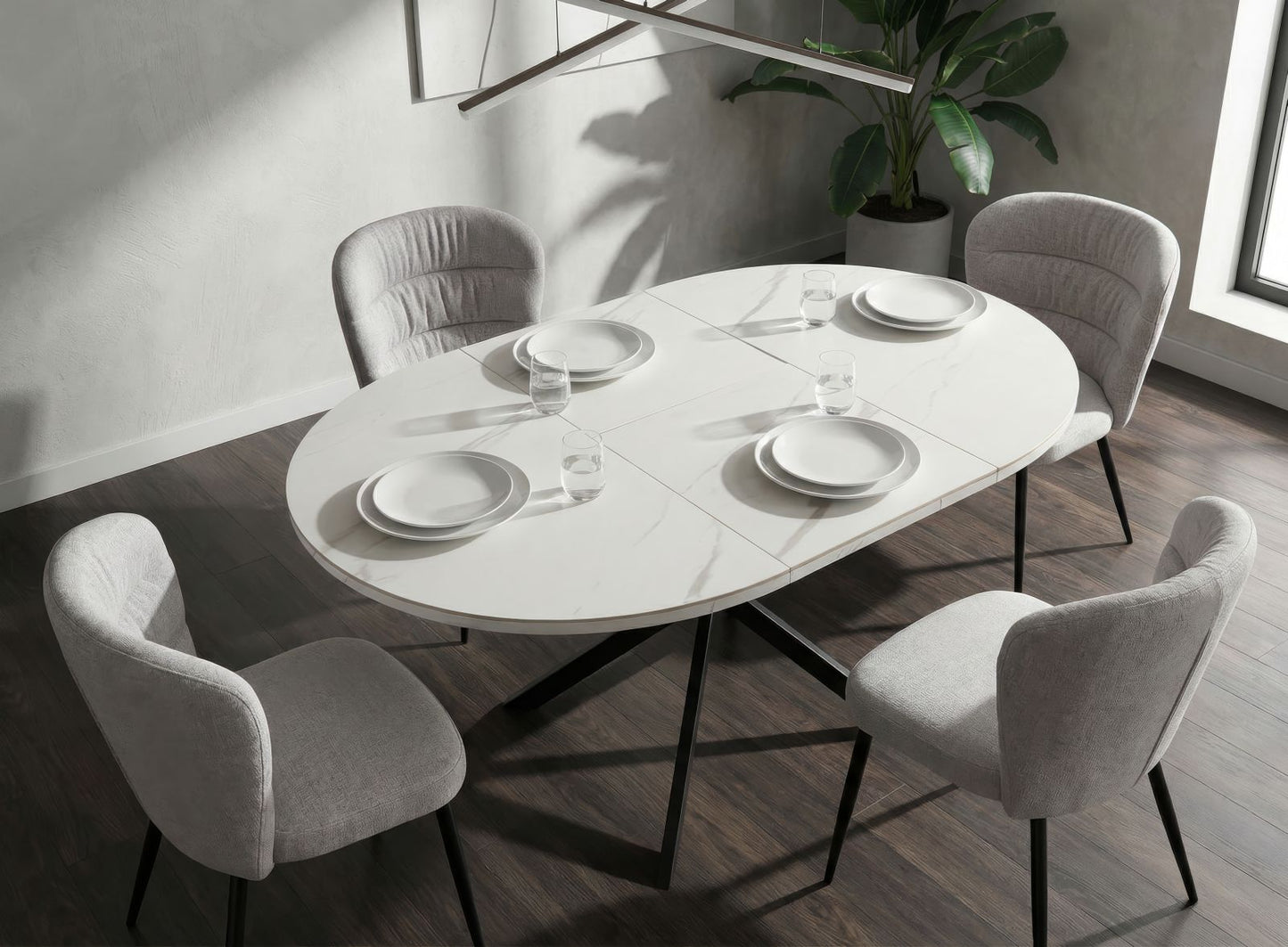 TAVOLO DA PRANZO ALLUNGABILE MARTIN CM Ø 100X78 (APERTO CM 140X100X78)