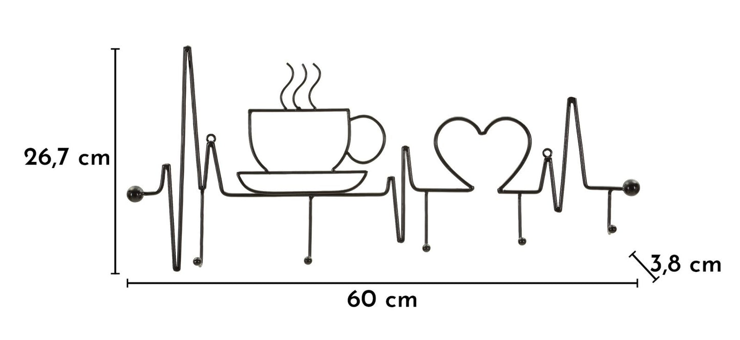 APP/ABITI DA MURO BREAKFAST NERO CM 60X3,8X26,7