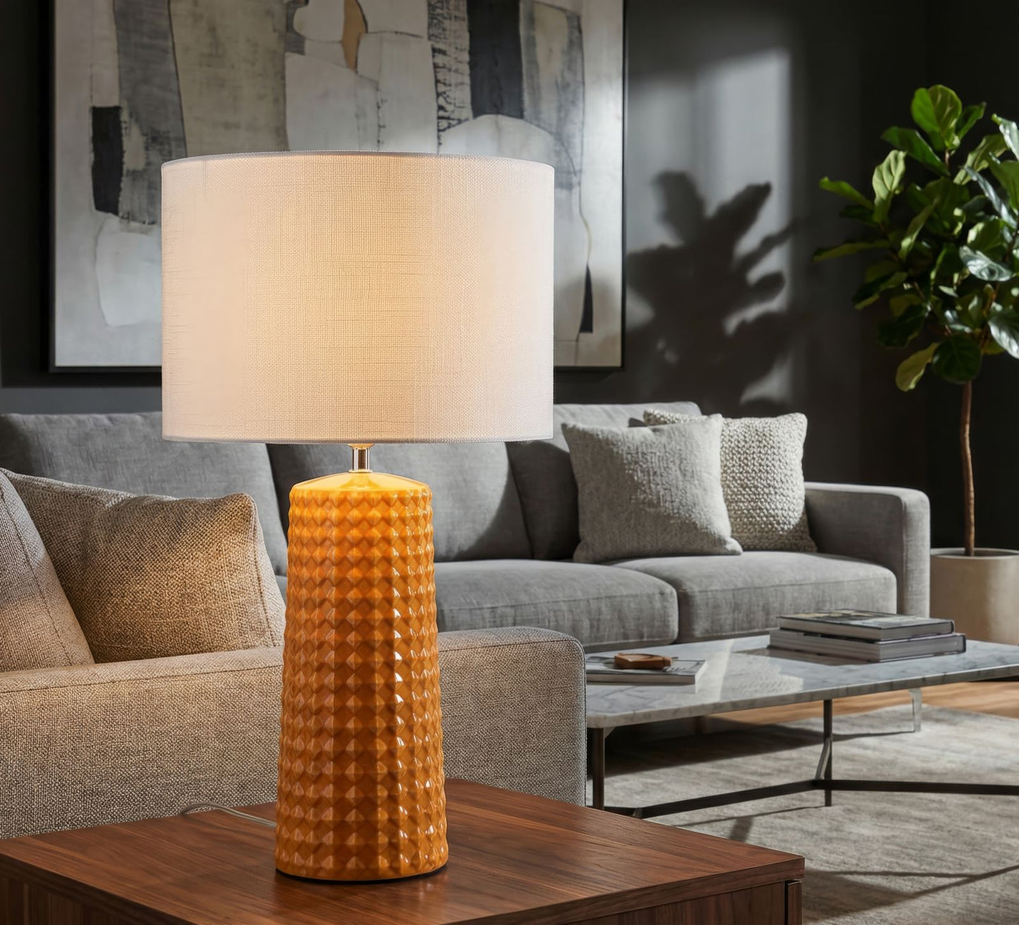 LAMPADA DA TAVOLO GLISS SENAPE CM Ø 30X52