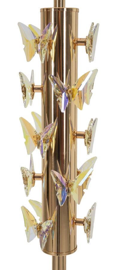 LAMPADA DA TERRA GOLD BUTTERFLY CM Ø 45X157