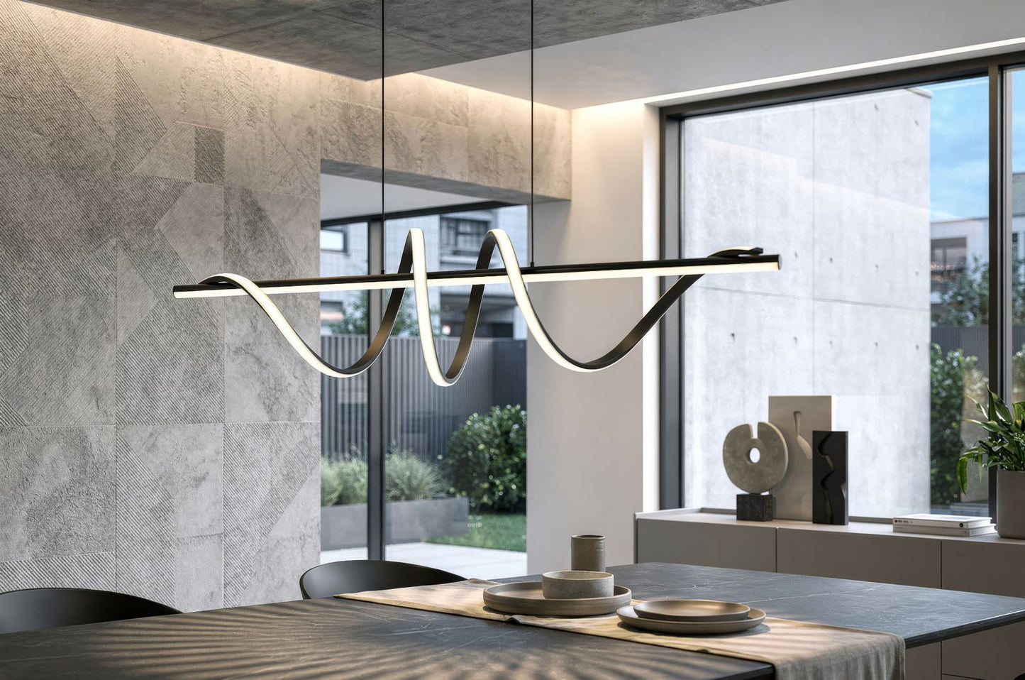 LAMPADARIO LED SPIRAL CM 101X25X30-150 (LUCE CON 3 TEMPERATURE DI COLORE)