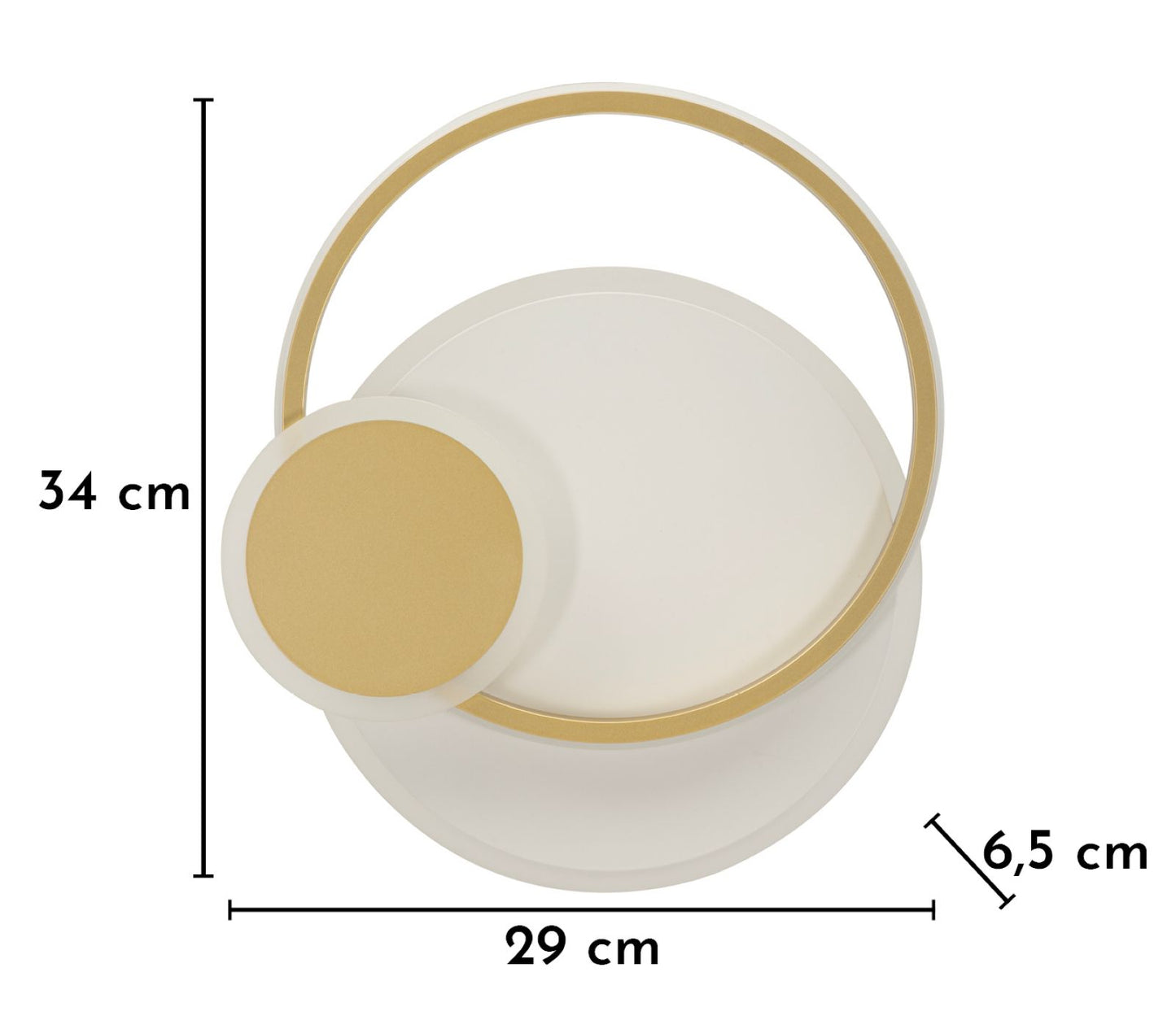 LAMPADA DA MURO LED DISH CM 29X6,5X34 (LUCE CON 3 TEMPERATURE DI COLORE)