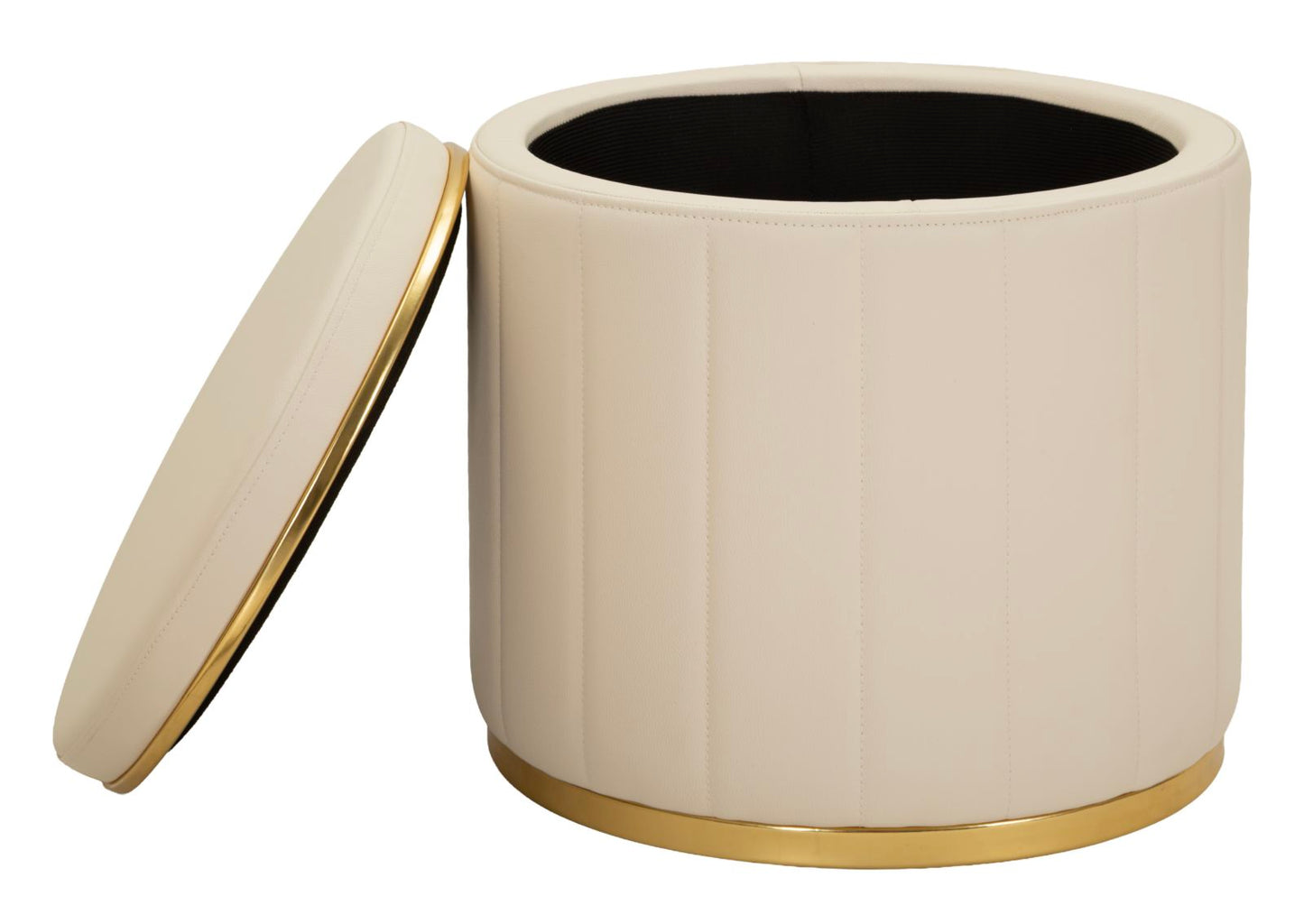 PUFF C/CONTENITORE LONDON CREMA CM Ø 46,5X44