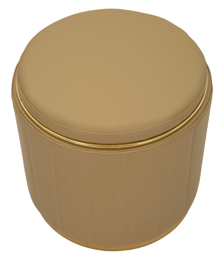 PUFF C/CONTENITORE LONDON MARRONE CM Ø 46,5X44