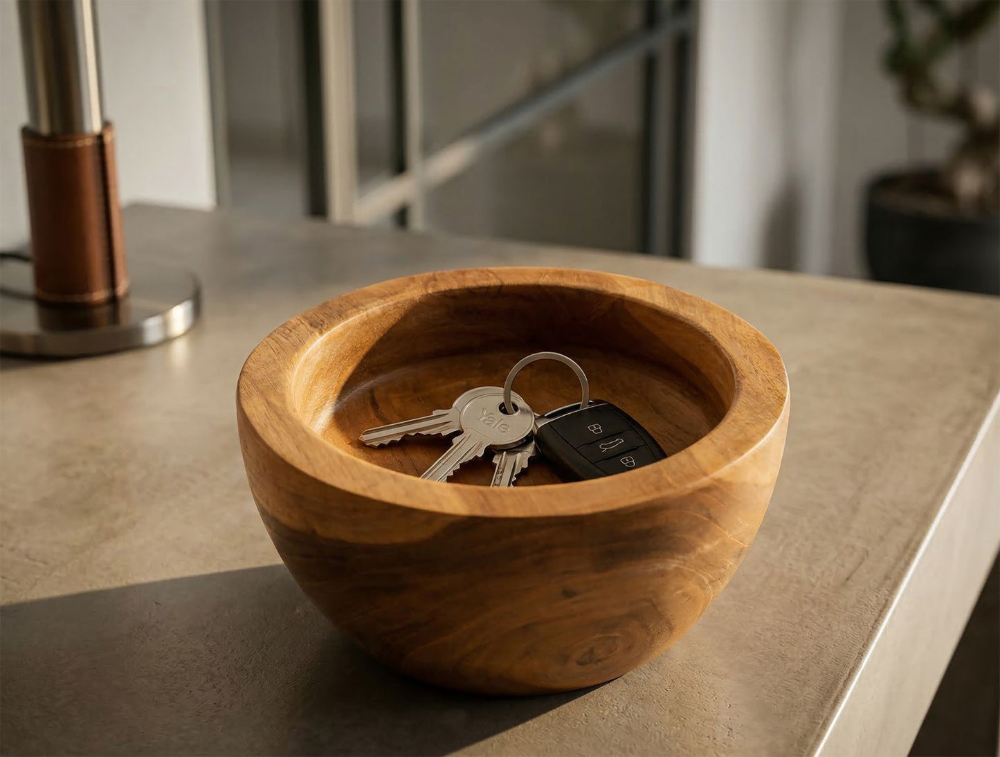 S/TASCHE ERUSI SIMPLE IN TEAK RIC.CM Ø15X9,5 (PEZZI UNICI-NON RIP.IN SERIE)