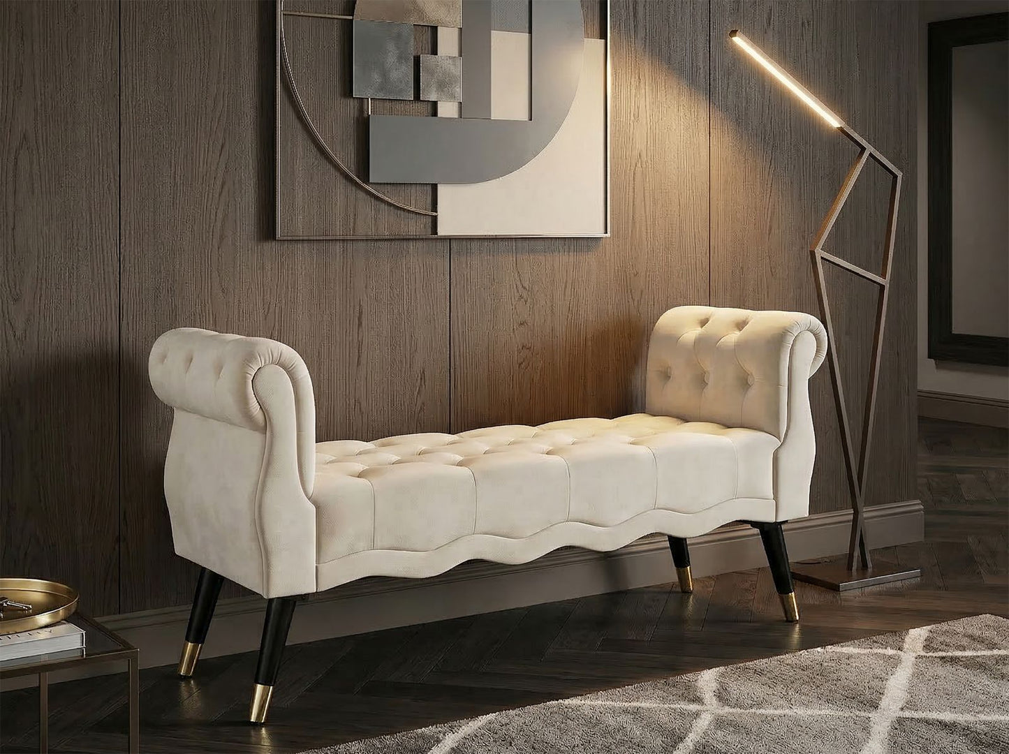 PANCHETTA PARIS CREMA/GOLD CM 120X40X60