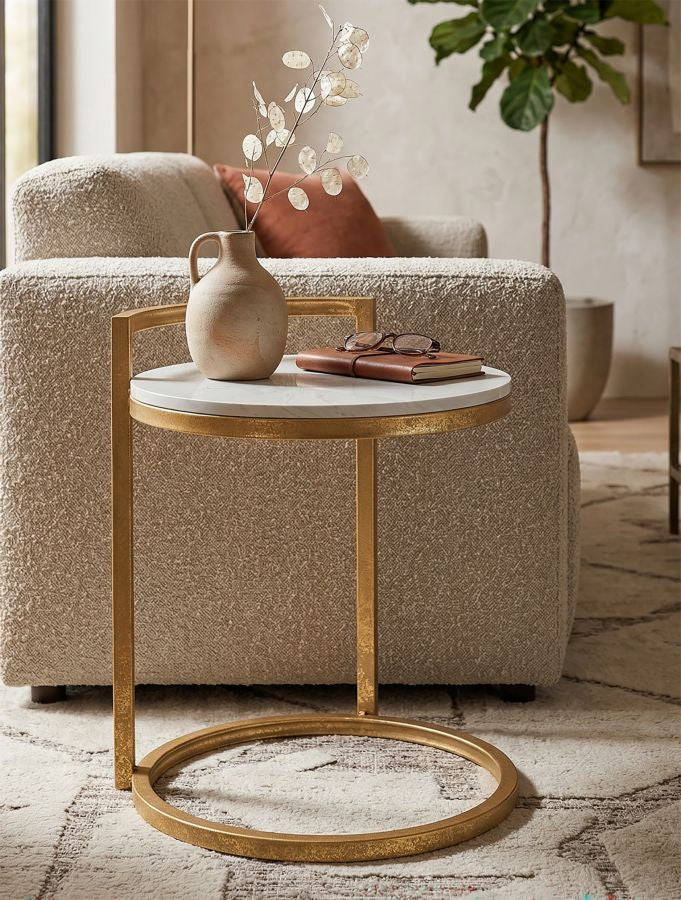 TAVOLINETTO ROUND MARBLE CM 40X43X50