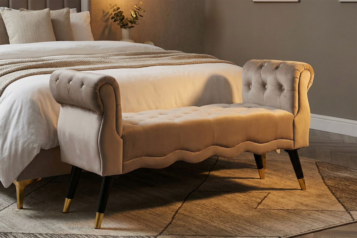 PANCHETTA PARIS GRIGIA/GOLD CM 120X40X60