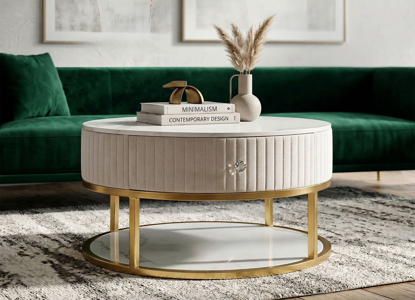 TAVOLO DA CAFFE' MONTPELLIER CREMA CM Ø 75X36