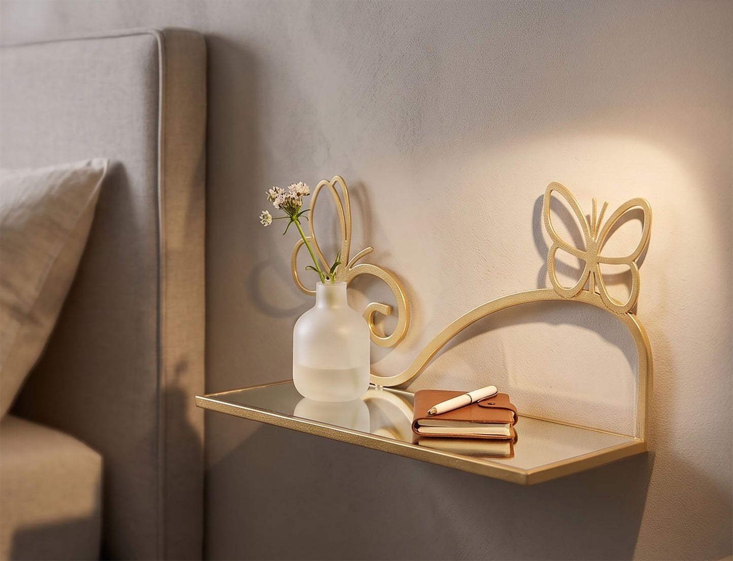 COMODINO MENSOLE BUTTERFLY COPPIA CM 41,5X18X21