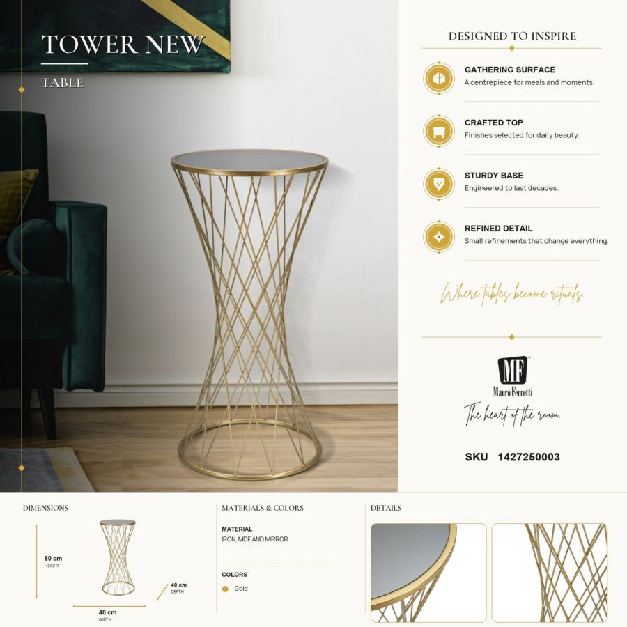 TAVOLINETTO TOWER NEW CM Ø 40X80