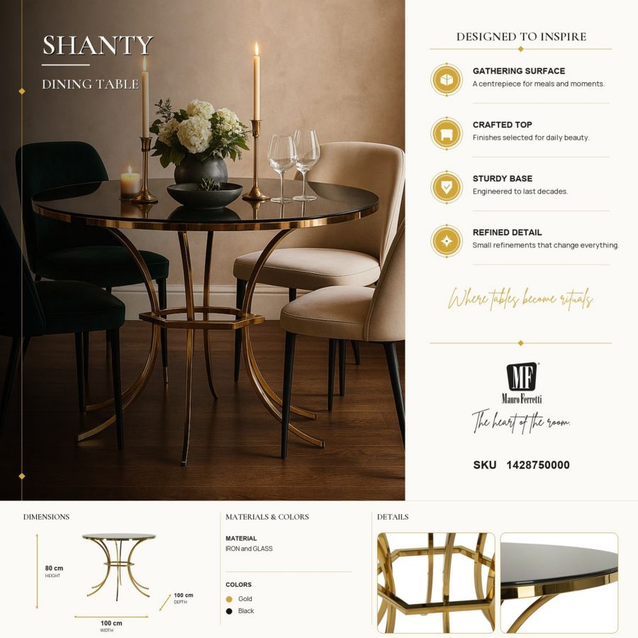 TAVOLO DA PRANZO SHANTY CM Ø100X80