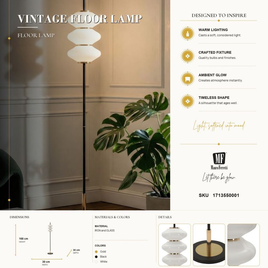 LAMPADA DA TERRA VINTAGE CM Ø 30X168