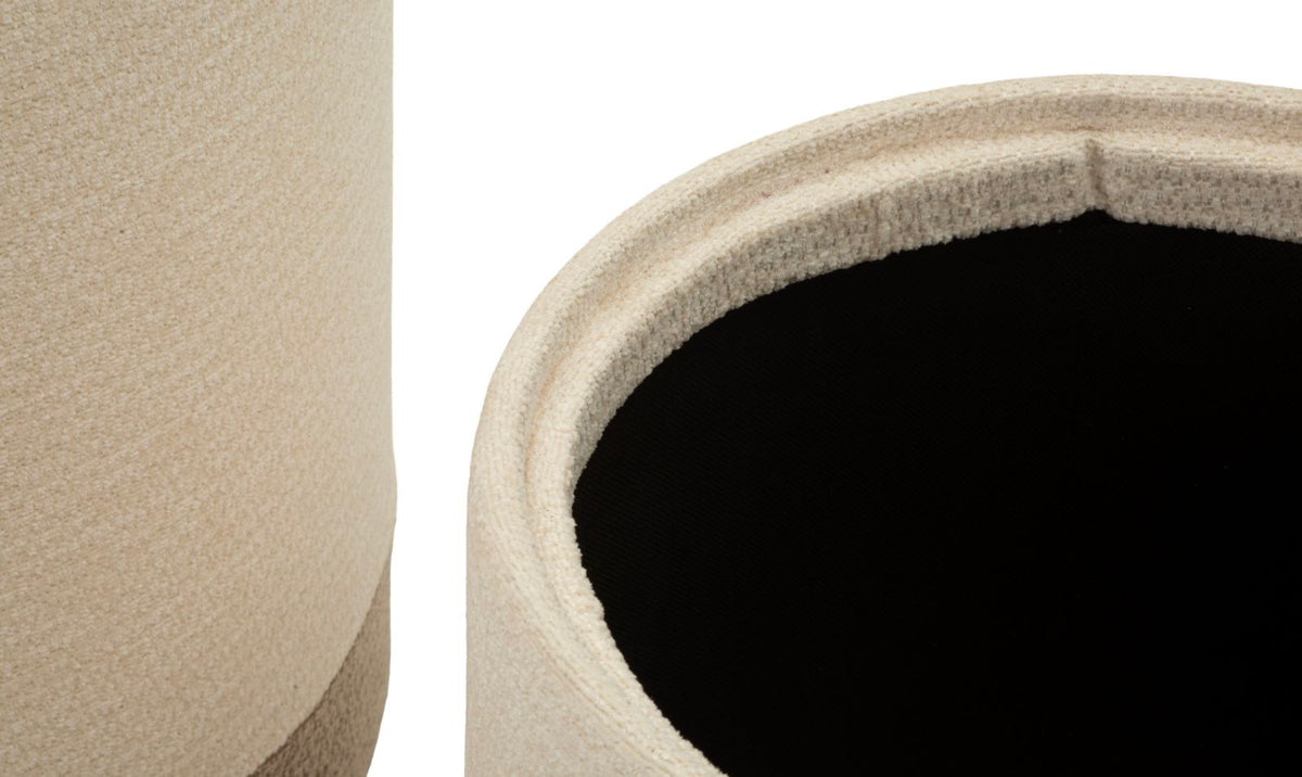 POUF C/CONTENITORE&VASSOIO ANKARA COPPIA CM Ø 40X47-34X40
