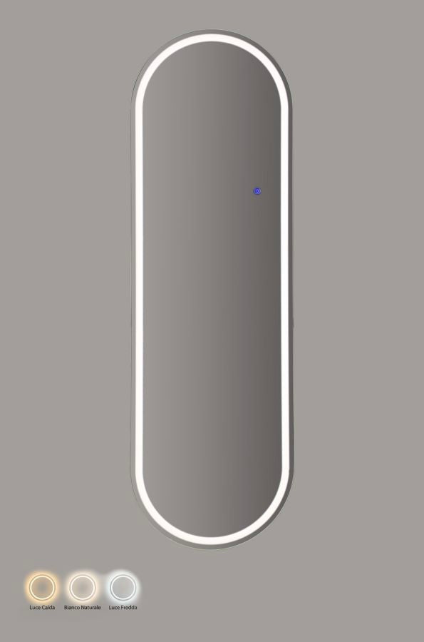 SPECCHIO DA MURO LED OVAL CM 50X2,5X160 (3 TONALITA' DI LUCE)