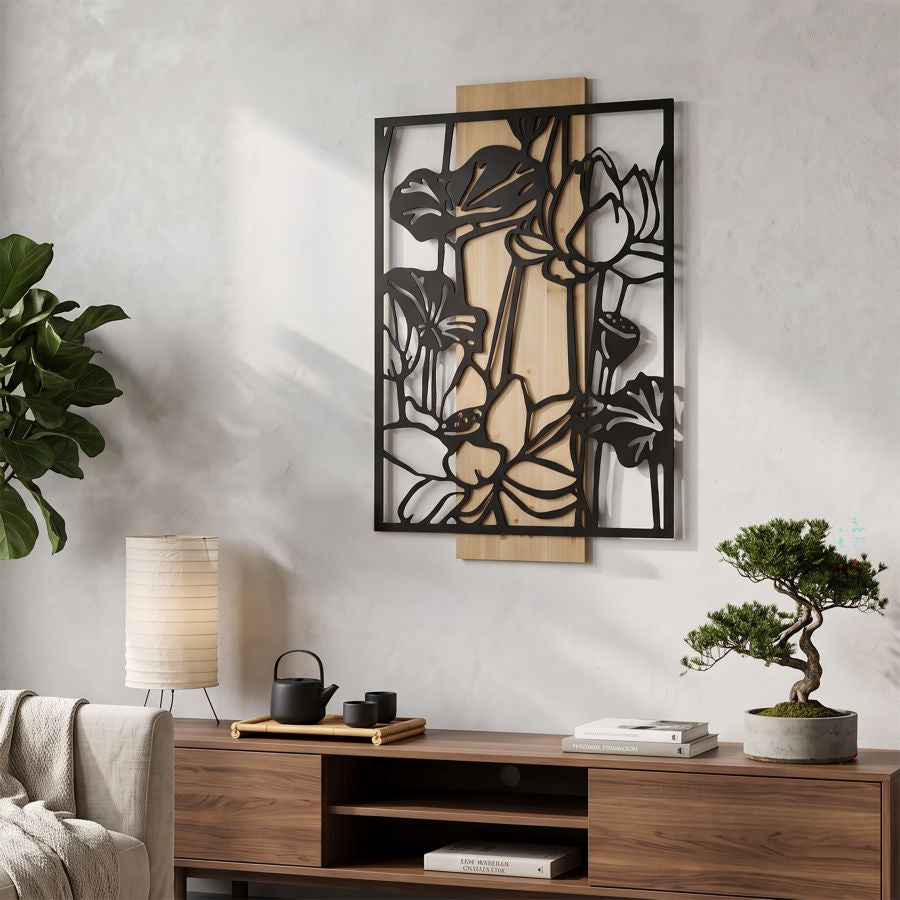 PANNELLO DA MURO LOTUS FERRO E WOOD CM 60X2X90