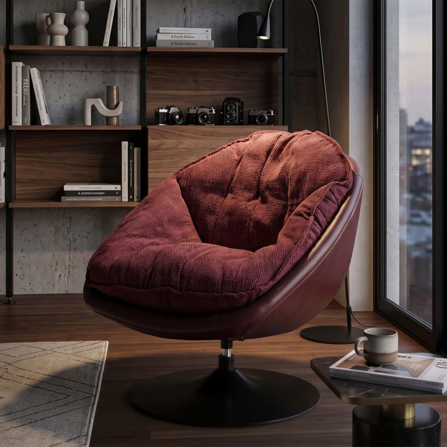 Poltrona Dortmund Bordeaux – 78 × 78 × 84 cm
