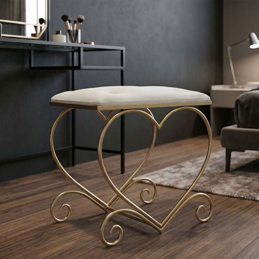 SGABELLO HEART CREMA CM 50X37,5X51,5