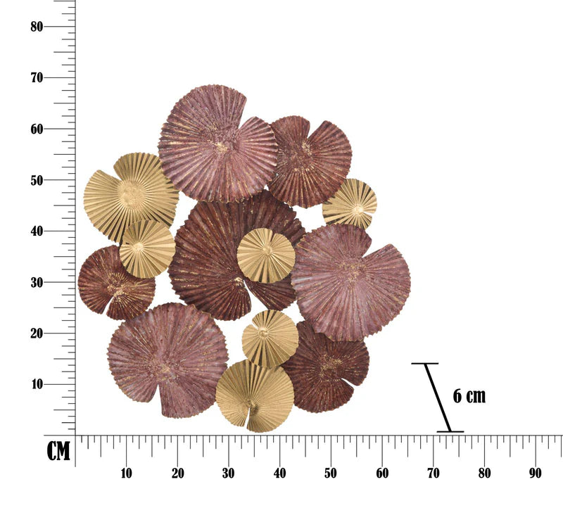 Pannello Round Leaf 68,5x6x66,5 cm in Ferro Multicolor