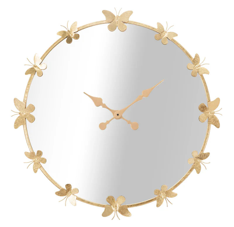 Orologio Glam Butterfly Ø75x4,5 Specchio Ø64 cm