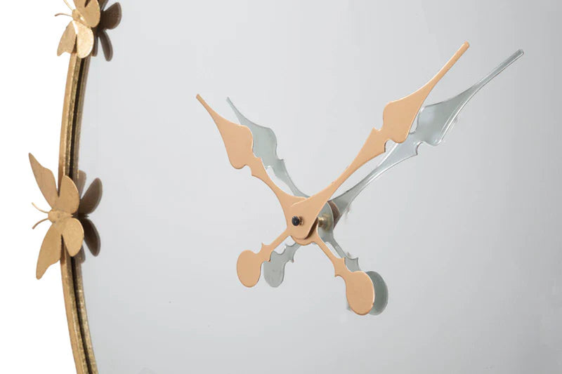 Orologio Glam Butterfly Ø75x4,5 Specchio Ø64 cm
