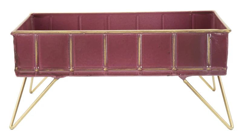 Svuota Tasche Glam Bordeaux 32x21,5x15,5 cm in Ferro Bordeaux e Oro