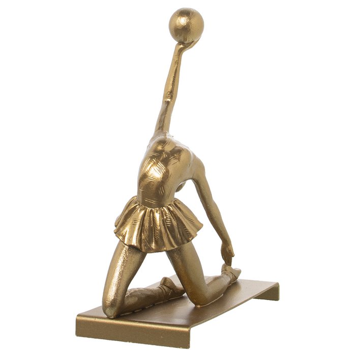 FIGURA IN RESINA GINNASTICA RITMICA PALLA D'ORO 18X9X23CM