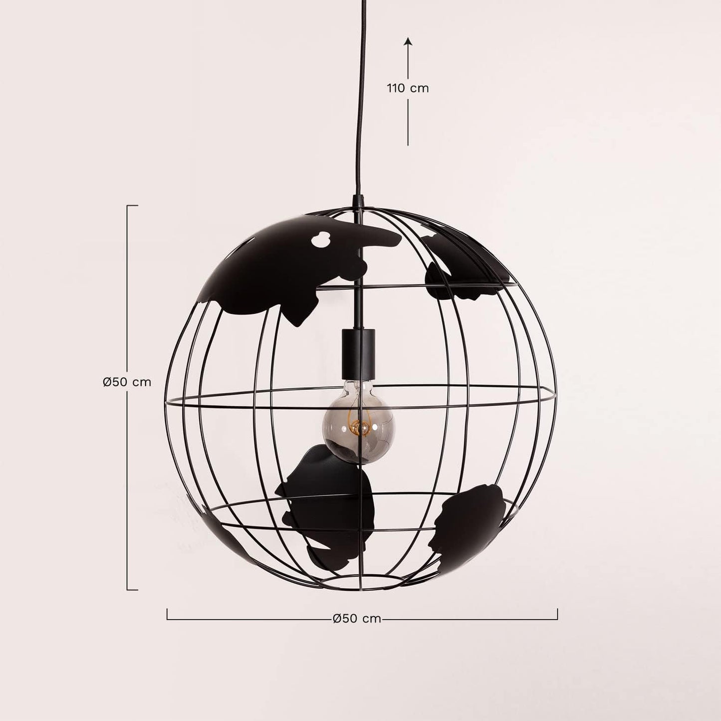 Lampada da soffitto in metallo Mundi Nero diam 50 cm