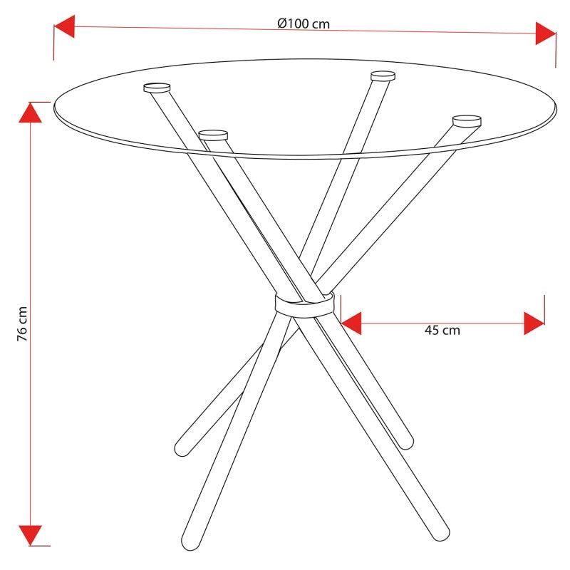 TAVOLO DA PRANZO CAMACHO diam 100x76H cm
