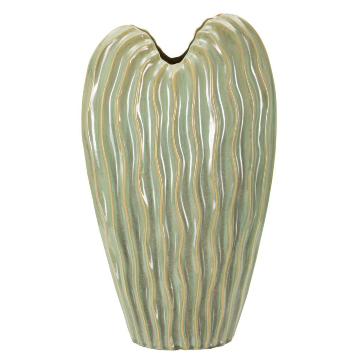 Vaso Venice 27x14x46,5 cm – Vaso Decorativo Alto con Finitura Lucida Effetto Ceramica