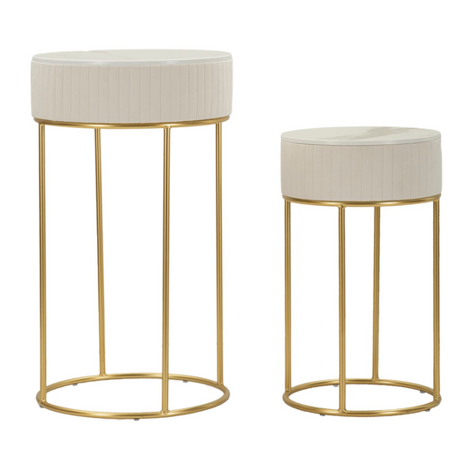 TAVOLINETTI ALTI WEDDING ROTONDI SET 2 PZ CM Ø 50X90-40X70