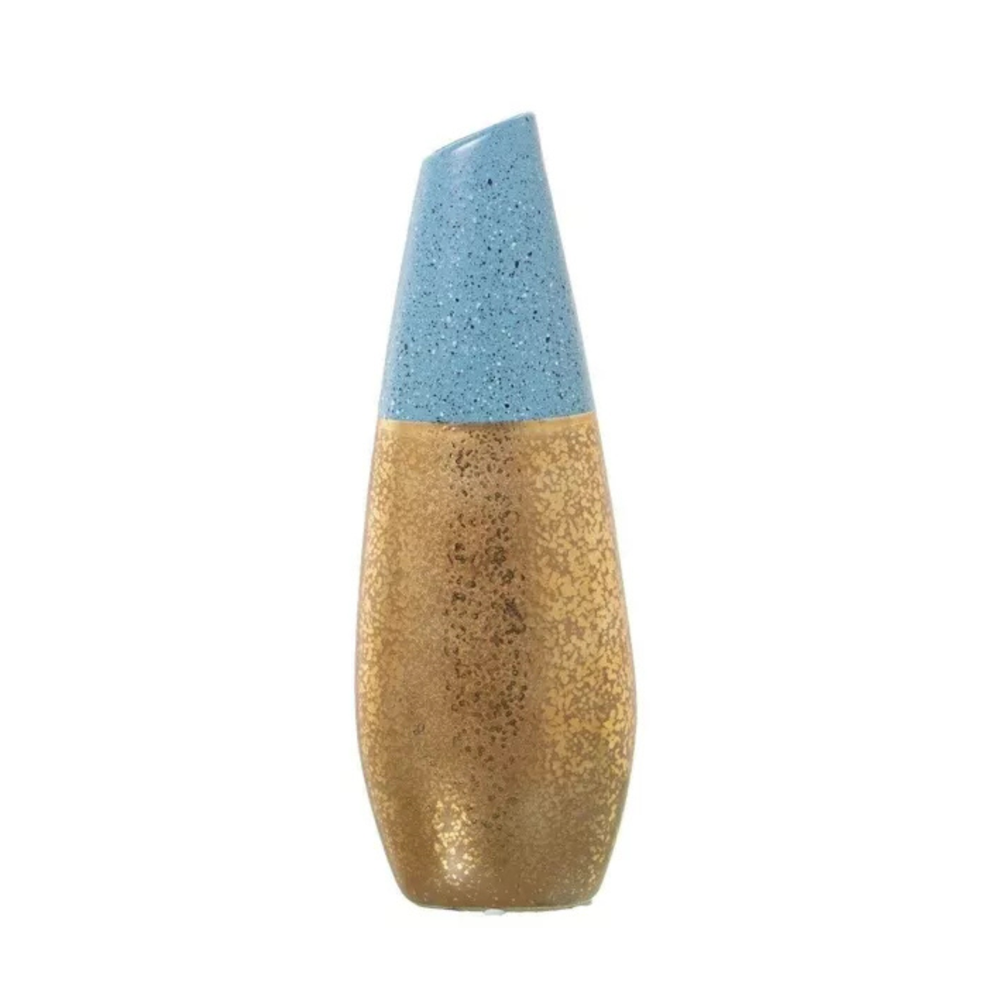 Vaso in ceramica blu e oro H35 cm