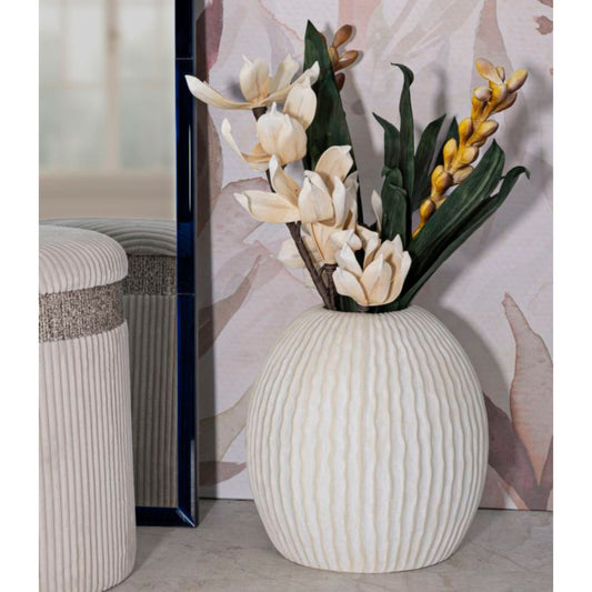 Vaso Icicle Ø36,5x38 cm – Vaso Decorativo con Finitura Effetto Pietra Opaca