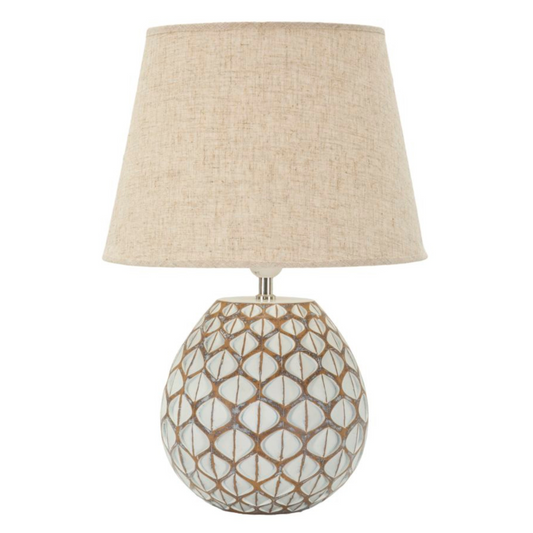 Lampada da Tavolo Tibet in Resina Decorativa Ø35 x H52 cm – Stile Etnico e Originale