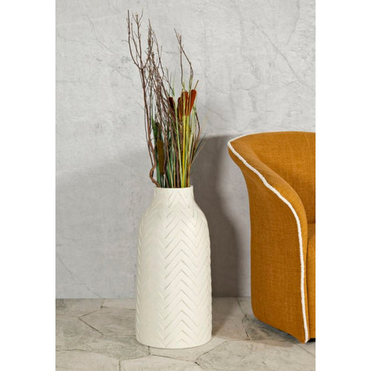 Vaso Winter Ø29x60 cm – Vaso Alto Decorativo con Finitura Effetto Pietra