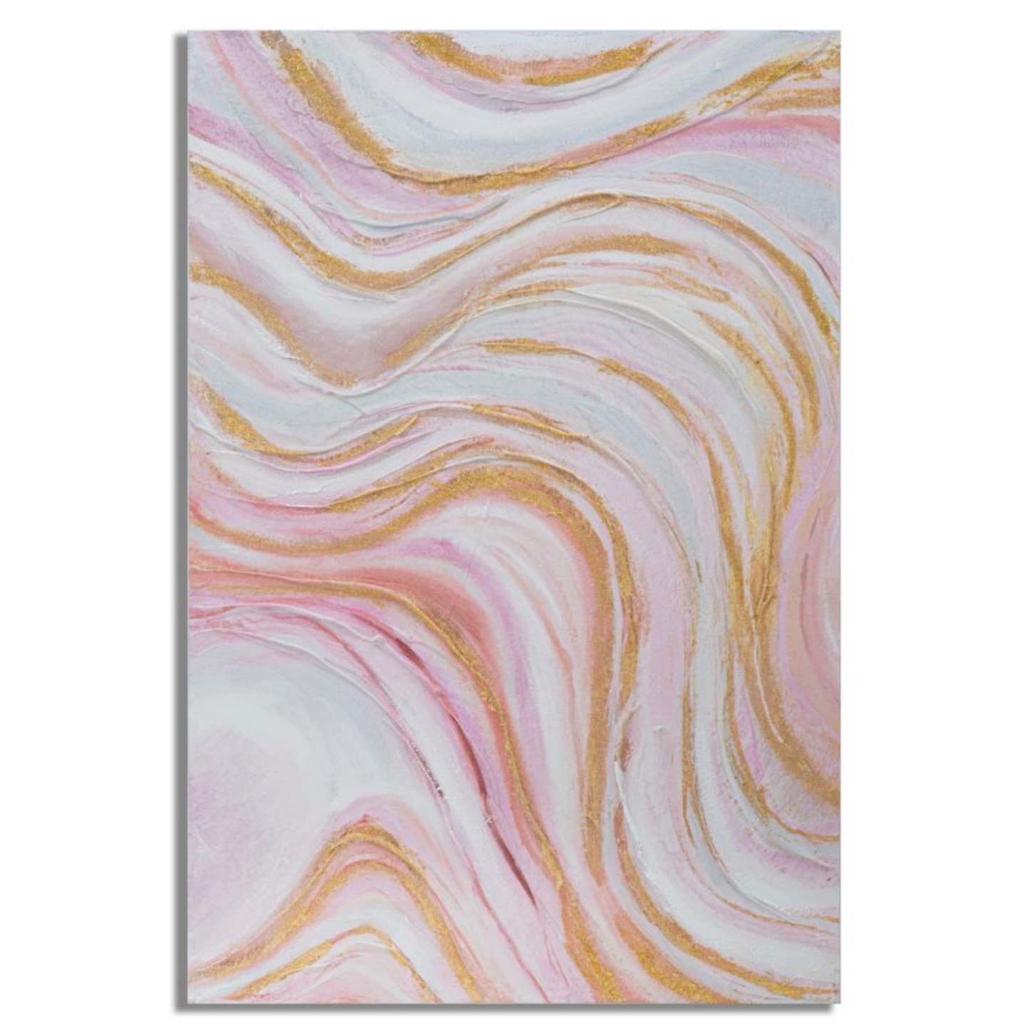 Quadro astratto linee ondulate rosa lungo verticale o orizzontale 60x90 90x60